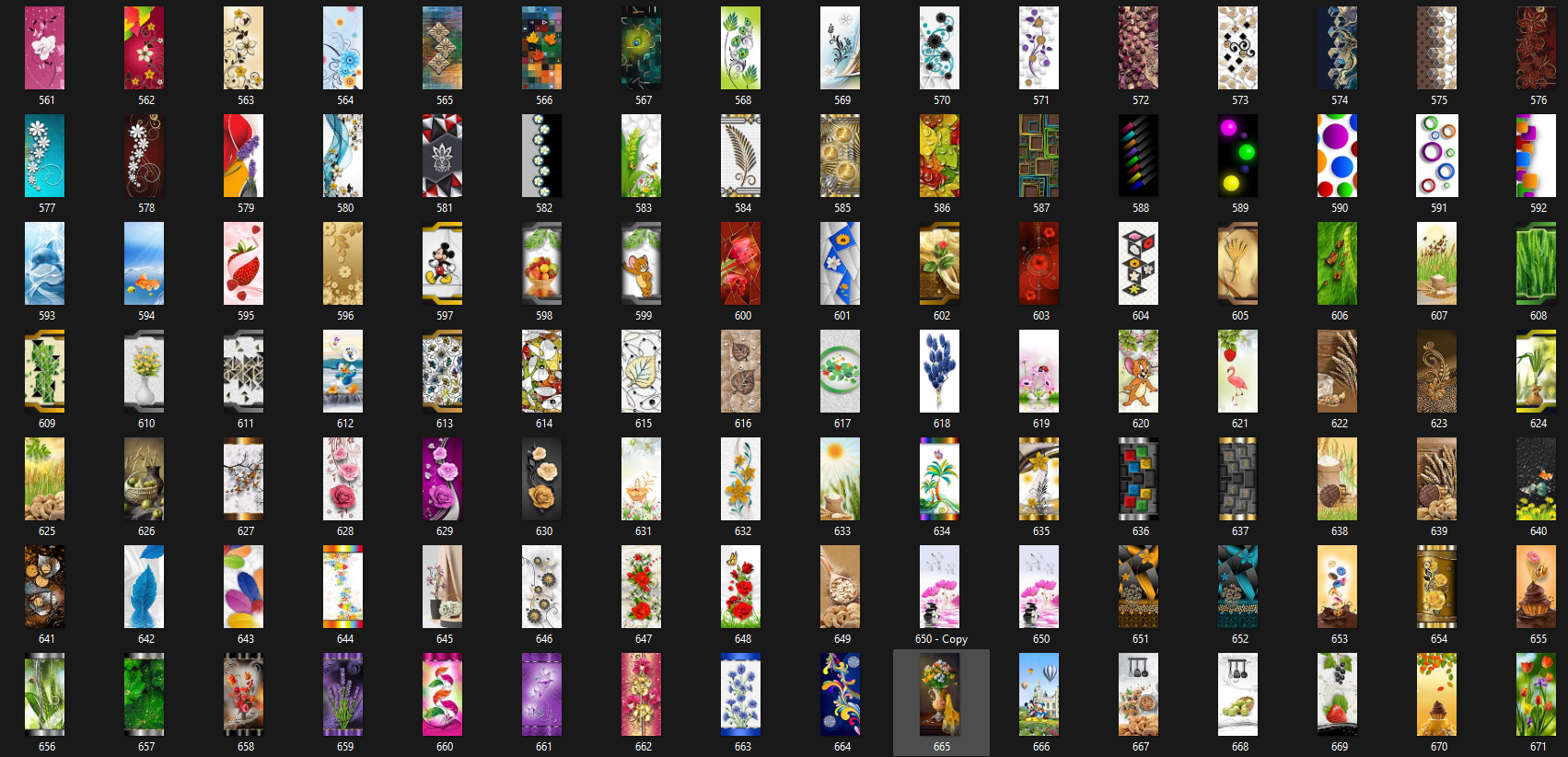 Catalogue sheet of almirah designs 601 to 720