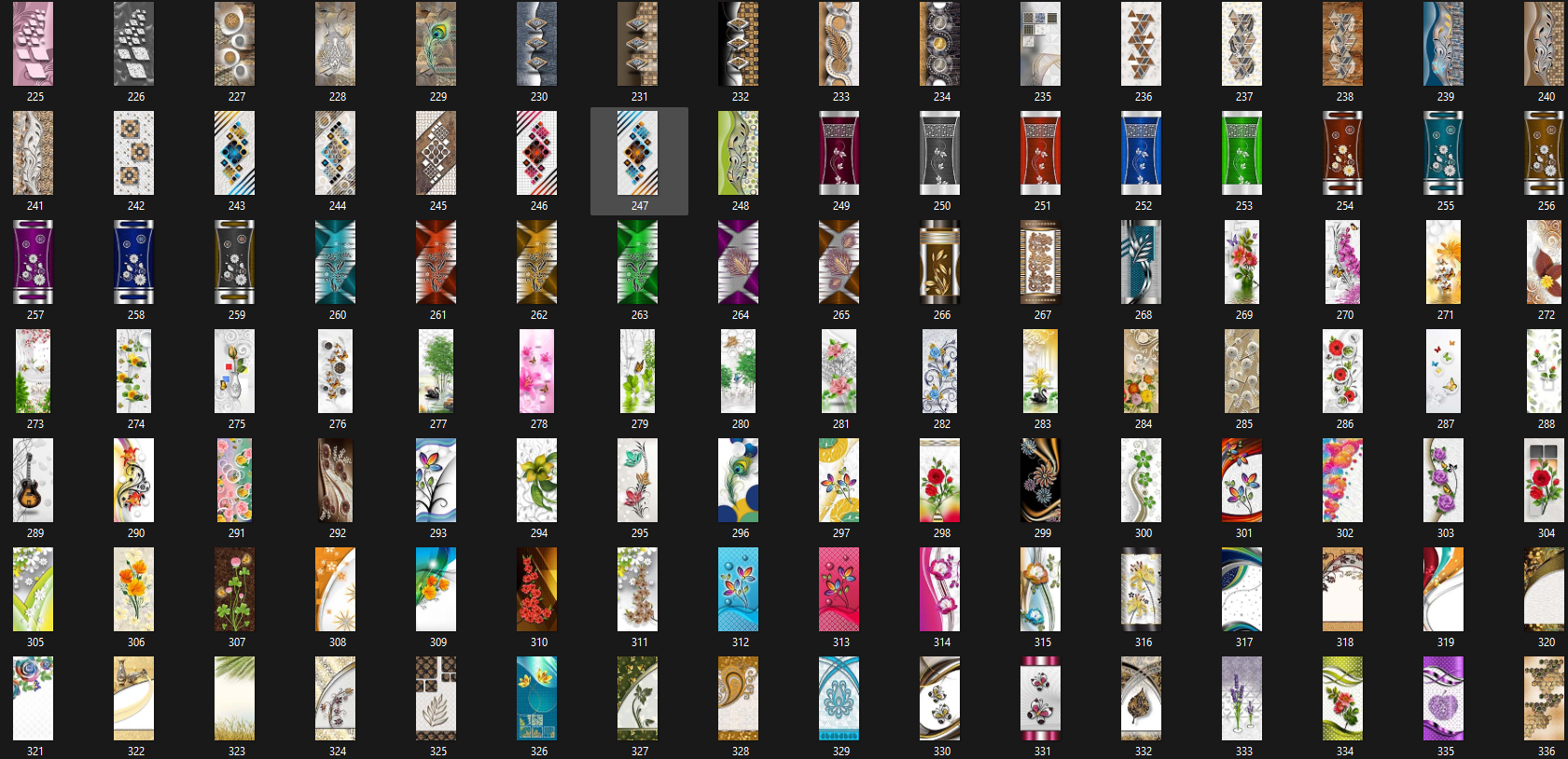 Catalogue sheet of almirah designs 241 to 360
