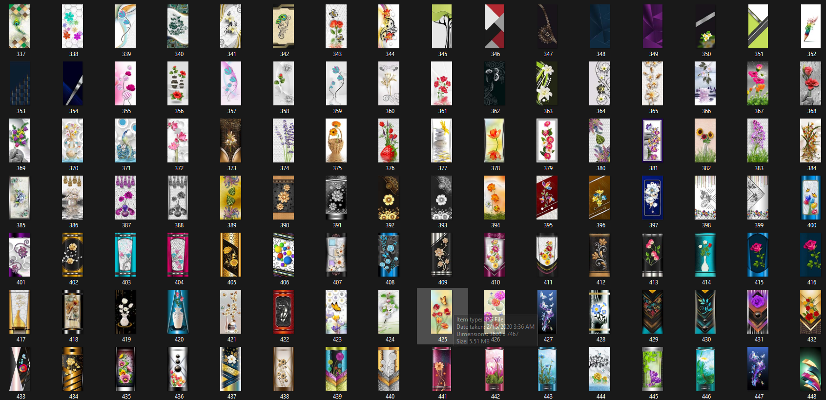 Catalogue sheet of almirah designs 361 to 480